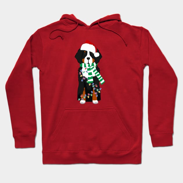 Bernese Mt Dog Christmas Lights Hoodie by EMR_Designs